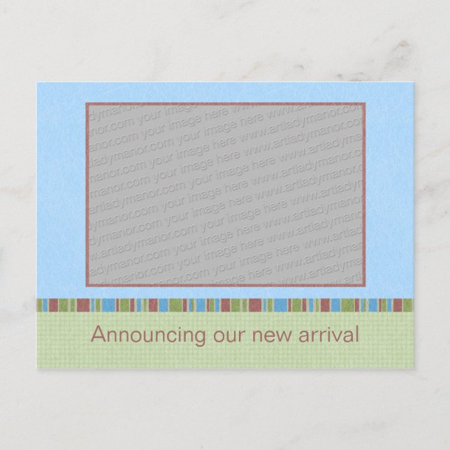 Sky Blue Announction Postcard Template Ankündigungspostkarte (Vorderseite)