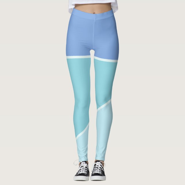 Sky Blue & aquamarine Farbvariante in monochromen  Leggings (Vorderseite)