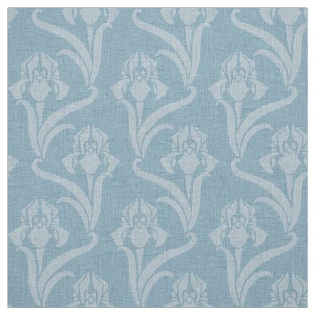 Sky Blue Art Nouveau Iris Stoff (Muster)