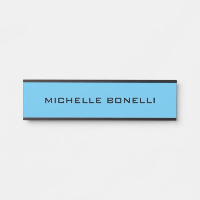 Sky Blue Background Schlicht Modern Türschild (Vorderseite )