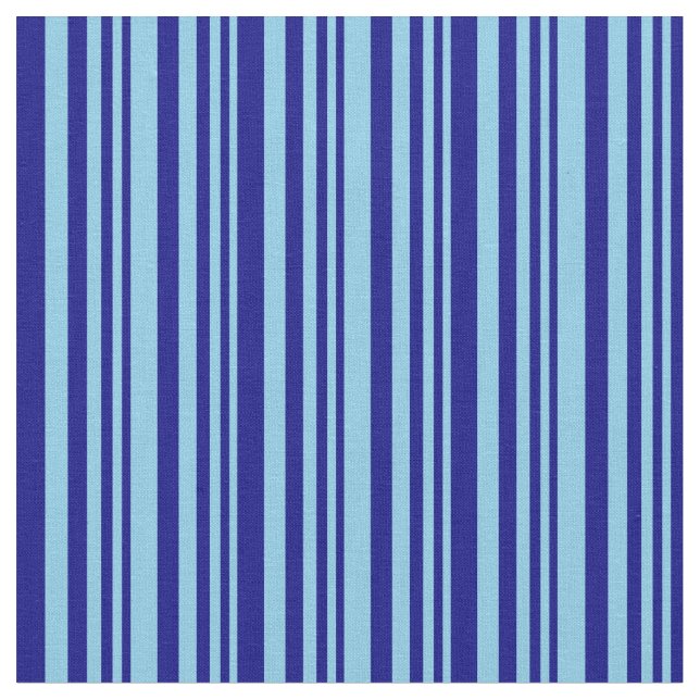 Sky Blue & Blue Lines/Stripes-Muster Stoff (Nahaufnahme)