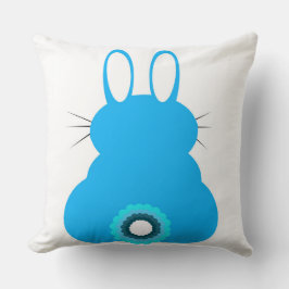 Sky Blue Bunny Throw Pillow Kissen