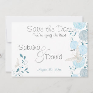Sky Blue Butterfly Chrysanthema Save the Date