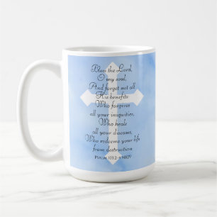 Sky Blue Christlich Healing Bible Verse wird gut Kaffeetasse