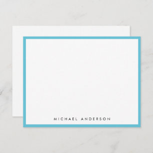 Sky Blue Classic Border Correspondence Mitteilungskarte