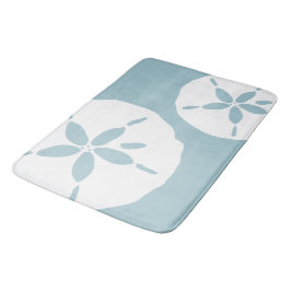 Sky Blue Coastal Beach Nautical Sand Dollar Badematte