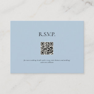 Sky Blue Contemporary QR Code Wedding RSVP II Begleitkarte