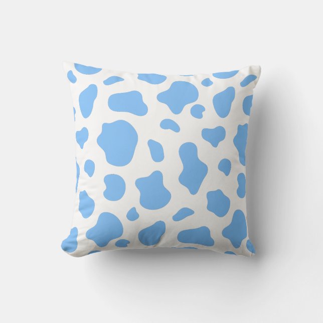 Sky Blue Cow Print Decorative Pillow Kissen (Vorderseite)