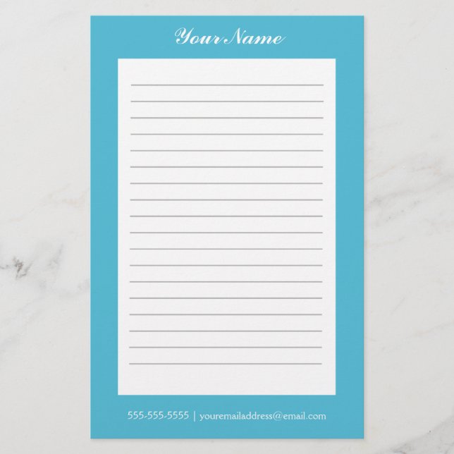 Sky Blue Customizable Linse Briefpapier (Vorderseite)