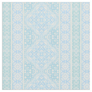 Sky Blue Decorative Boho Tile Muster Stoff