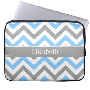 Sky Blue Dk Gray Welch LG Zickzack Graue Bezeichnu Laptopschutzhülle