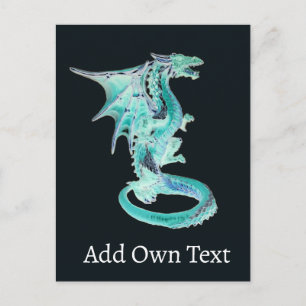 Sky Blue Dragon Feiertagspostkarte