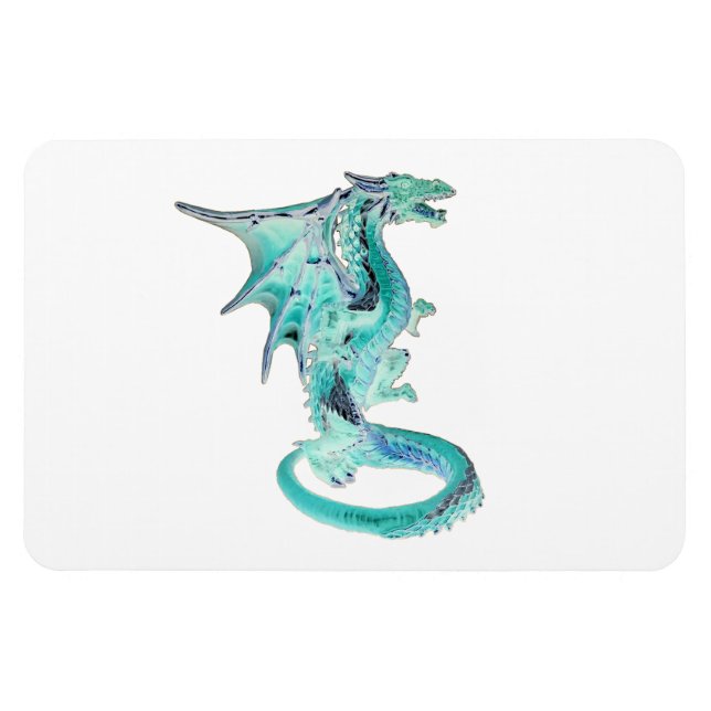 Sky Blue Dragon Horizontal Flexible Foto Magnet (Horizontal)