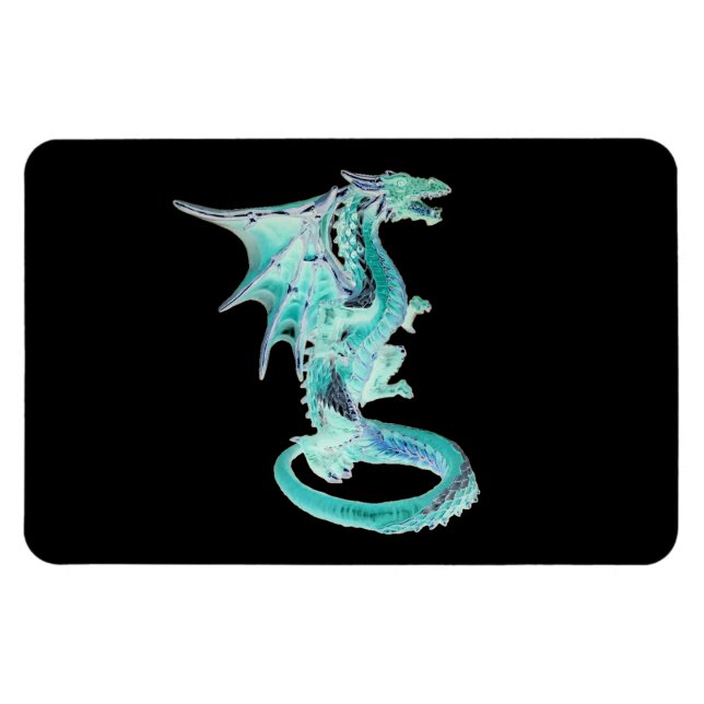 Sky Blue Dragon Horizontal Flexible Foto Magnet (Horizontal)