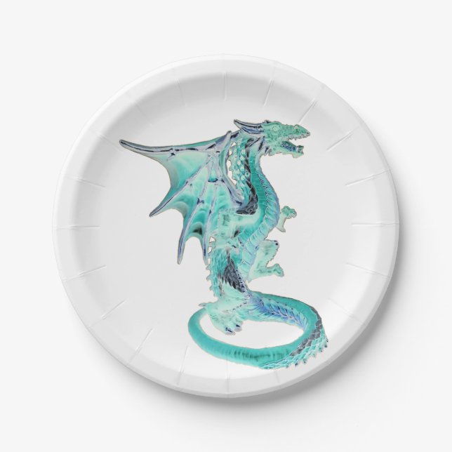 Sky Blue Dragon Pappteller (Vorderseite)