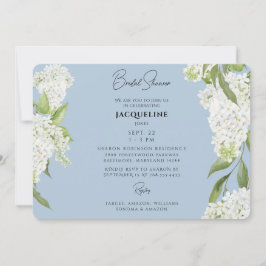 Sky Blue Driving White Hydrangeas Brautparty Einladung