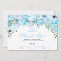 Sky Blue Floral Quinceanera Vielen Dank
