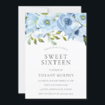 Sky Blue Flowers Sweet 16 Geburtstagsparty Einladung<br><div class="desc">Sky Blue Flowers Sweet 16 Geburtstagsparty Einladung Siehe Matching Kollektion in Niche und Nest Store</div>