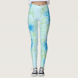 Sky Blue Flows Leggings