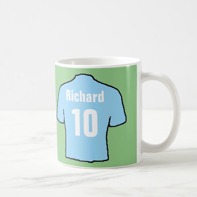 Sky Blue Football Fan Shirt Kaffeetasse (Rechts)