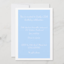 Sky Blue Foto personalisierbare Geburtstagseinladu