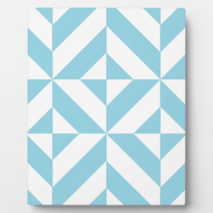 Sky Blue Geometric Deko Cube Pattern Fotoplatte