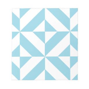Sky Blue Geometric Deko Cube Pattern Notizblock