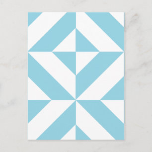 Sky Blue Geometric Deko Cube Pattern Postkarte