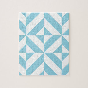 Sky Blue Geometric Deko Cube Pattern Puzzle