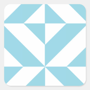 Sky Blue Geometric Deko Cube Pattern Quadratischer Aufkleber
