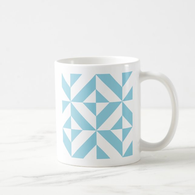 Sky Blue Geometric Deko Cube Pattern Tasse (Rechts)