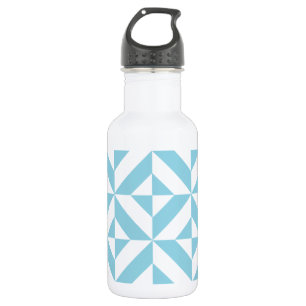 Sky Blue Geometric Deko Cube Pattern Trinkflasche