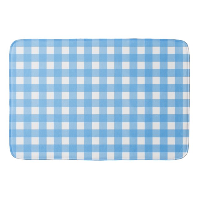 Sky Blue Gingham Badematte (Vorderseite)