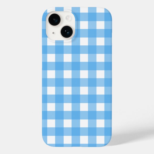 Sky Blue Gingham Case-Mate iPhone Hülle (Rückseite)