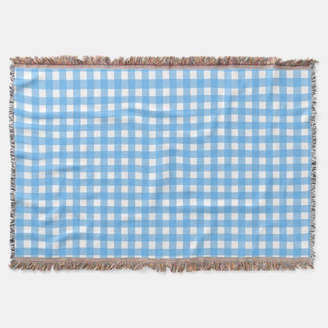Sky Blue Gingham Decke (Vorderseite)