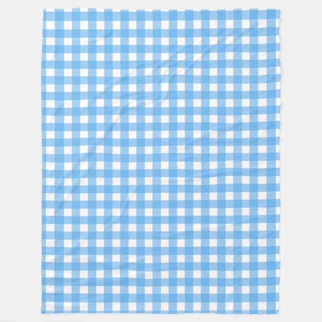 Sky Blue Gingham Fleecedecke (Vorderseite)