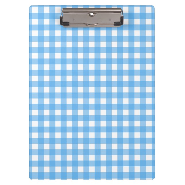 Sky Blue Gingham Klemmbrett (Vorderseite)