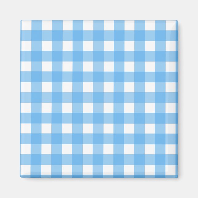 Sky Blue Gingham Magnet (Vorne)