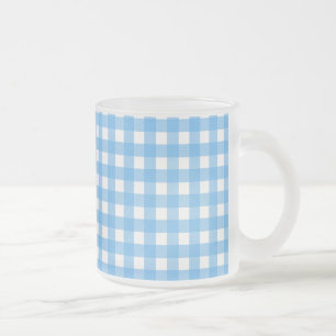 Sky Blue Gingham Mattglastasse