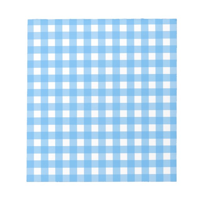 Sky Blue Gingham Notizblock (Vorderseite)