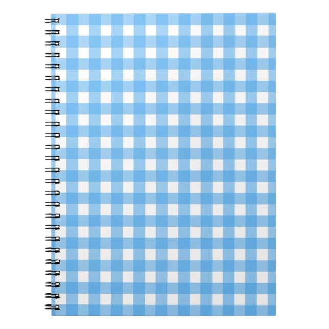 Sky Blue Gingham Notizblock (Vorderseite)