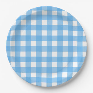 Sky Blue Gingham Pappteller
