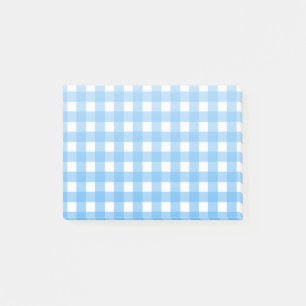 Sky Blue Gingham Post-it Klebezettel
