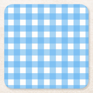 Sky Blue Gingham Rechteckiger Pappuntersetzer