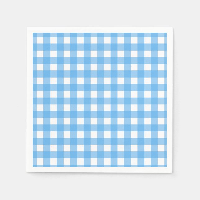Sky Blue Gingham Serviette (Vorderseite)