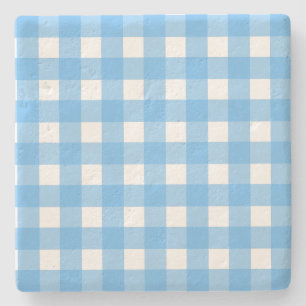 Sky Blue Gingham Steinuntersetzer