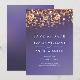 Sky Blue & Gold Save the Date Einladung