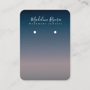 Sky Blue Gradient Handmade Earring Display Card Telefonnummerkarte