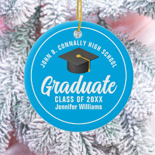 Sky Blue Graduate Custom Niedlich Abschluss Weihna Keramik Ornament