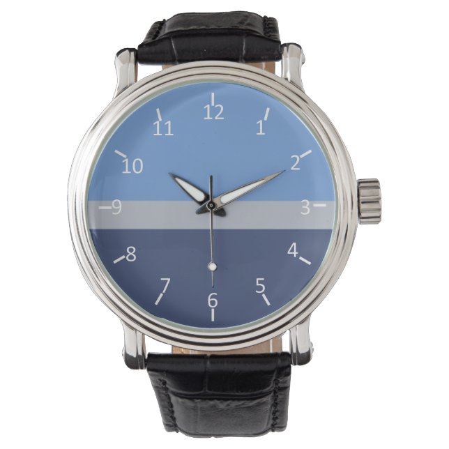 Sky Blue, Gray und Midnight Blue Armbanduhr (Vorderseite)